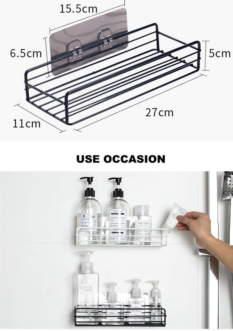 UK Enterprise PunchFree Multipurpose Kitchen Bathroom Storage Shelf Wall Holder Storage Rack Bathroom Rack Organizer Storage Box with Strong Magic Sticker Shower Caddies Kitchen Rack Storage Rack - Image 2