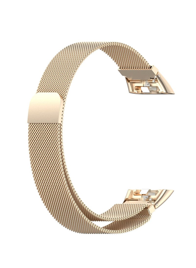 Replacement Strap Compatible with Huawei Band 6 Strap Metal Stainless Steel Replacement Bracelet Strap Band for Huawei Band 6 Metal Mesh Band Quick Release Wristbands (Champagne Gold) - Image 1