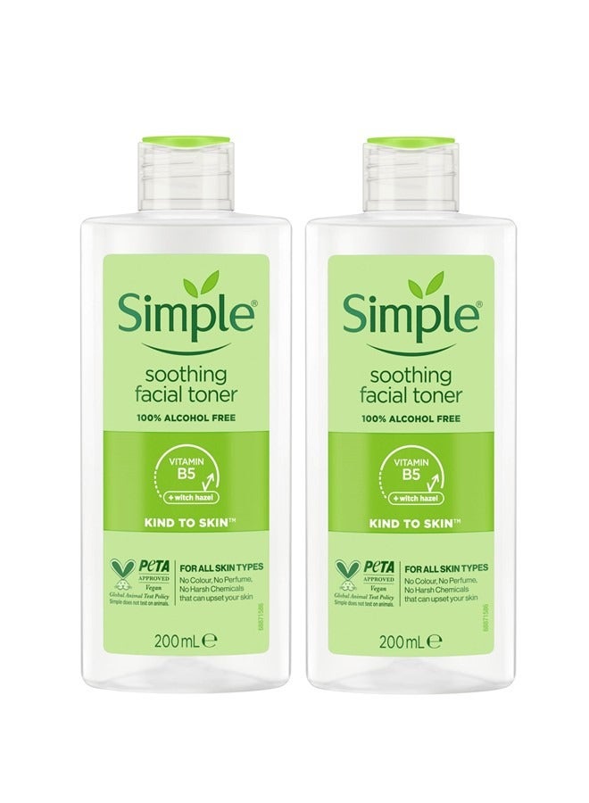 Pack of 2 Soothing Facial Toner Kind to Skin 200ml for Women