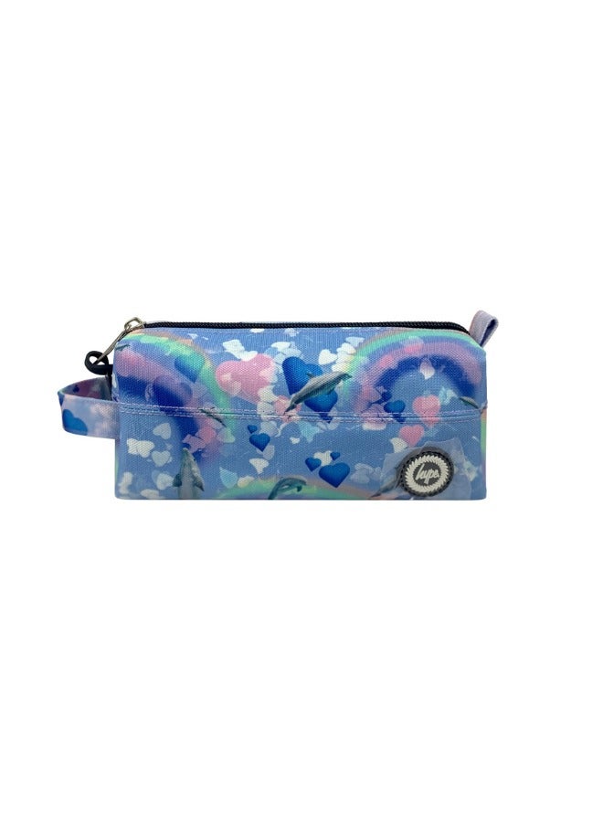 JUST HYPE Original Pencil Pouch - Rainbow Dolphins - Image 1