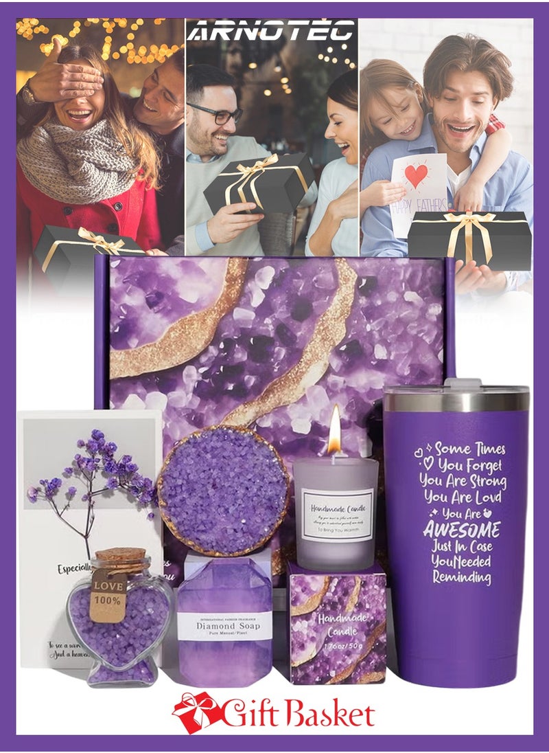 ARNOTEC Spa Gift Set for Women, 7 PCS Bath Gift Set with Gift Box, Lavender Self Care Spa Gifts, Relaxation Spa Gift Set, Luxury Birthday Spa Gift Set for Mom, Wife, Sister, Best Friendurse Gifts for Women  - Image 1