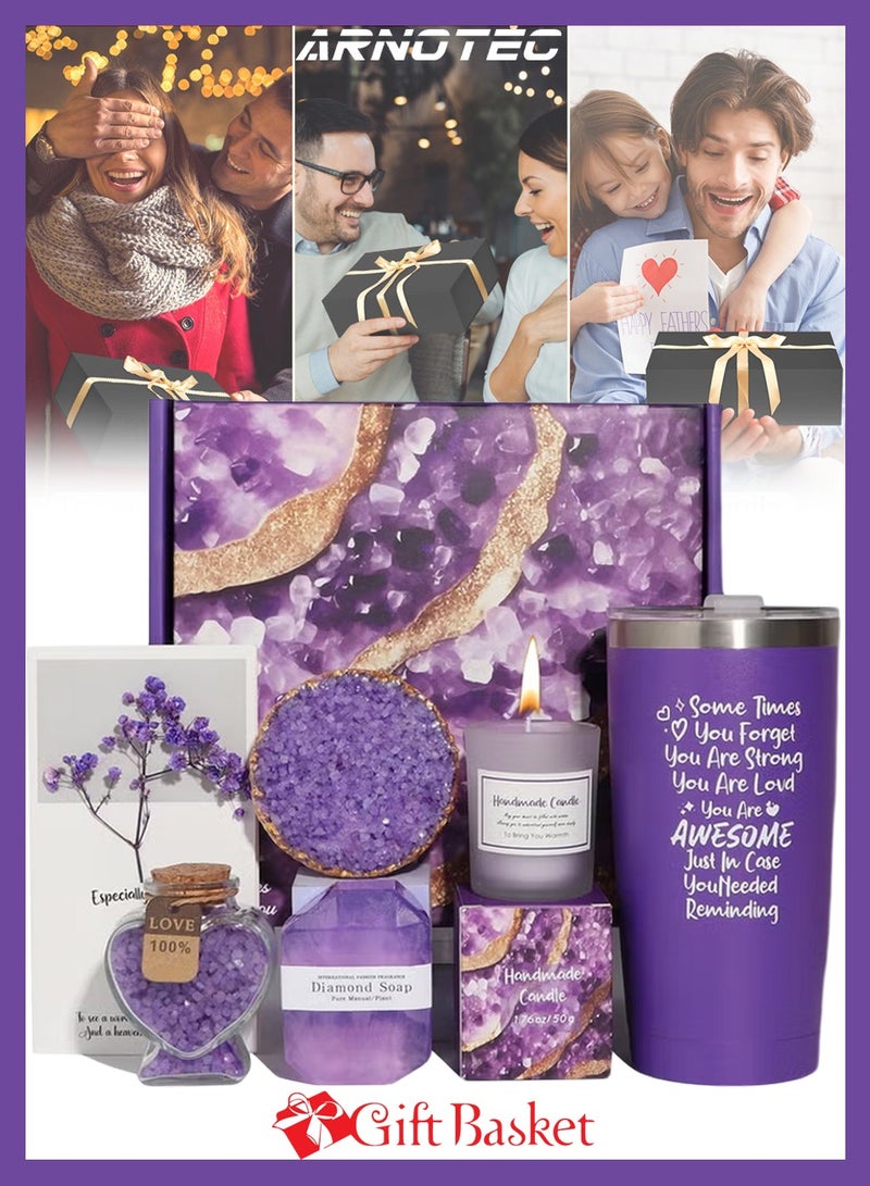 ARNOTEC Spa Gift Set for Women, 7 PCS Bath Gift Set with Gift Box, Lavender Self Care Spa Gifts, Relaxation Spa Gift Set, Luxury Birthday Spa Gift Set for Mom, Wife, Sister, Best Friendurse Gifts for Women  - Image 2