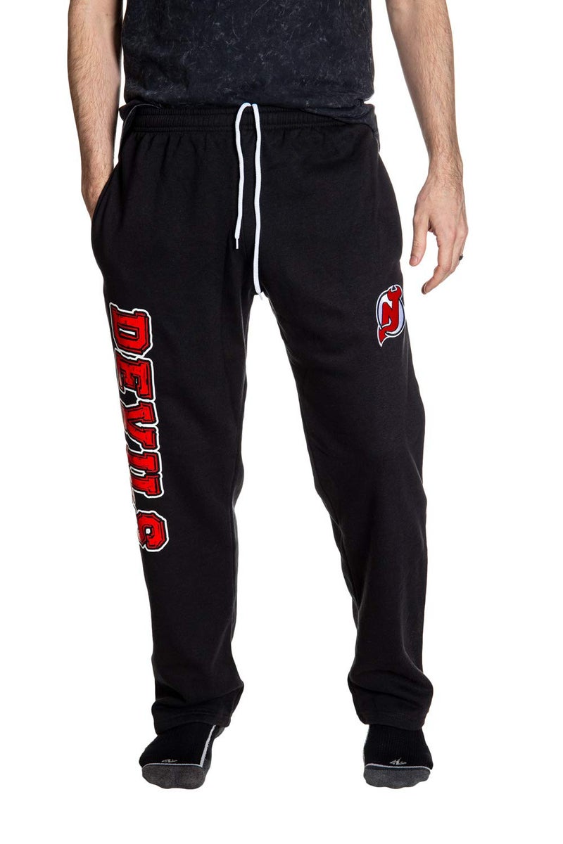 NHL Mens Premium Fleece Official Team Sweatpants New Jersey Devils Large