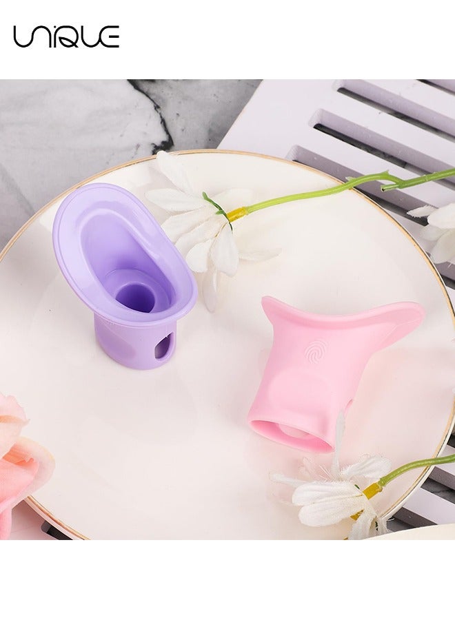 Unique 2Pcs Eye Bath Eye Wash Cup, Hanging Silicone Eye Flush Cup，Portable Eye Rinse Cup, Eye Cups for Eye wash Shaped Rim for Eye Rinse, Cleansing, for Dust Makeup Residue Removal (Purple, Pink) - Image 5