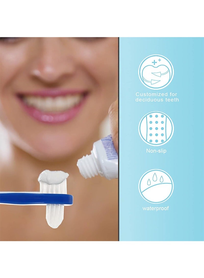 HaLunhi Denture Brush False Teeth Cleaning Tool Double Sided Toothbrush Denture Cleaning Brush 2pcs (White+Blue) - Image 4