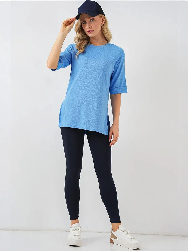 BIG DART BDART Textured Crew Neck Short Sleeve T-Shirt