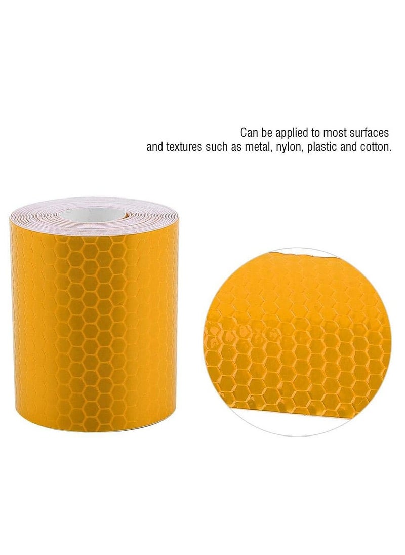EHOME Reflective Tape Outdoor Waterproof Reflective Warning Tape Reflector Tape Night Safety Stickers  Yellow Reflective Tape for Trailer Bicycles Clothing (5*300cm)  - Image 2