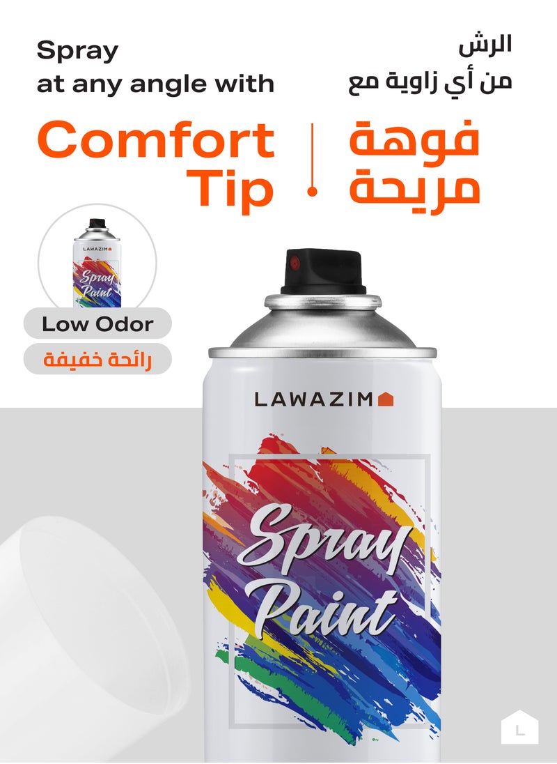 LAWAZIM Pack Of 3 Spray Paint Set - 1007 Matt White - Multi-Surface 400ml Paint with Quick-Drying Cans - Ideal for Wood, Plastic, Metal, Interior & Exterior Uses, DIY, Automotive, and Arts & Crafts  - Image 3