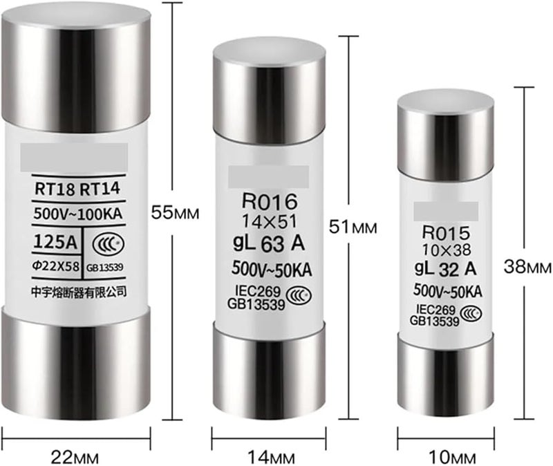 5 قطع 22x58 مم R017 RT19 واقيات فيوز سيراميك سريع الانصهار 500 فولت 32 أمبير 40 أمبير 50 أمبير 63 أمبير 80 أمبير 100 أمبير 125 أمبير - Image 4