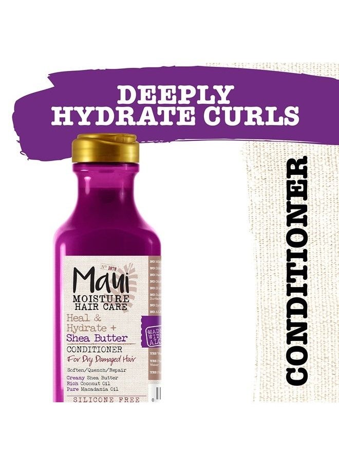 MAUI MOISTURE Heal & Hydrate + Shea Butter Conditioner to Repair & Deeply Moisturize Tight Curly Hair with Coconut & Macademia Oils, Vegan, Silicone, Paraben & Sulfate-Free, 13 fl oz  - Image 4