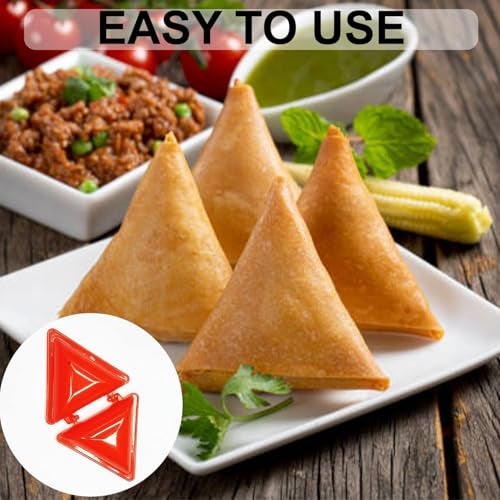 ERZA Homemade Stuffed Samosa, Making Easy Mould Sacha Kitchen Tool, Snacks Maker, Multicolor, Pack of 4 - Image 3