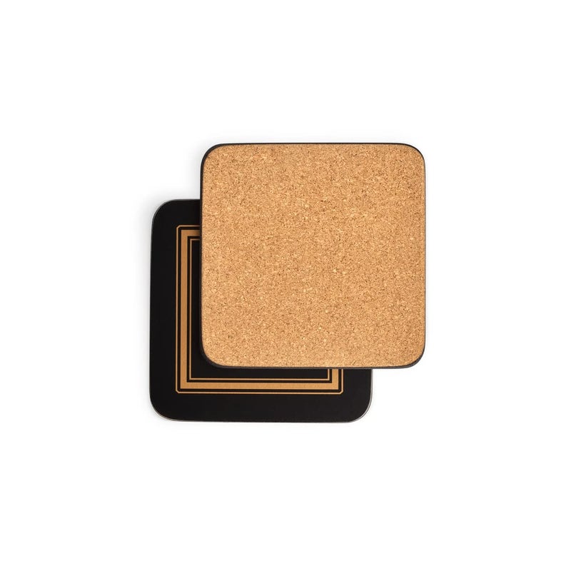 Pimpernel Classic Black Collection Coasters | Set of 6 | Cork Backed Board | Heat and Stain Resistant | Drinks Coaster for Tabletop Protection | Measures 4” x 4” - Image 2