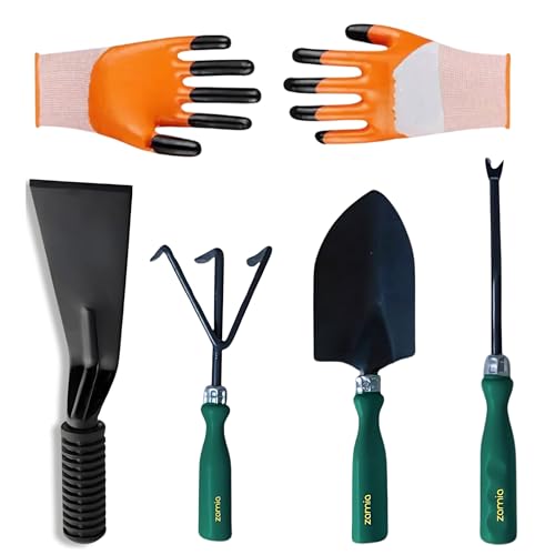 Zamia Gardening Tools Set of 5 | Khurpi, Gloves, Trowel, Cultivator and Weeder | Beginners Kit for Home Gardening - Image 1
