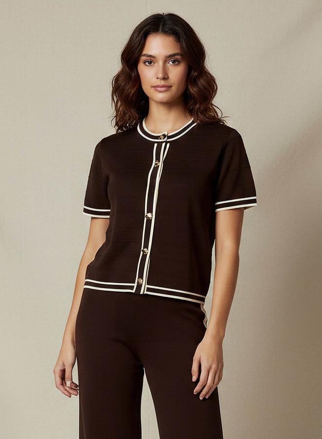 2Xtremz Regular Fit Top with Contrast Piping - Image 1