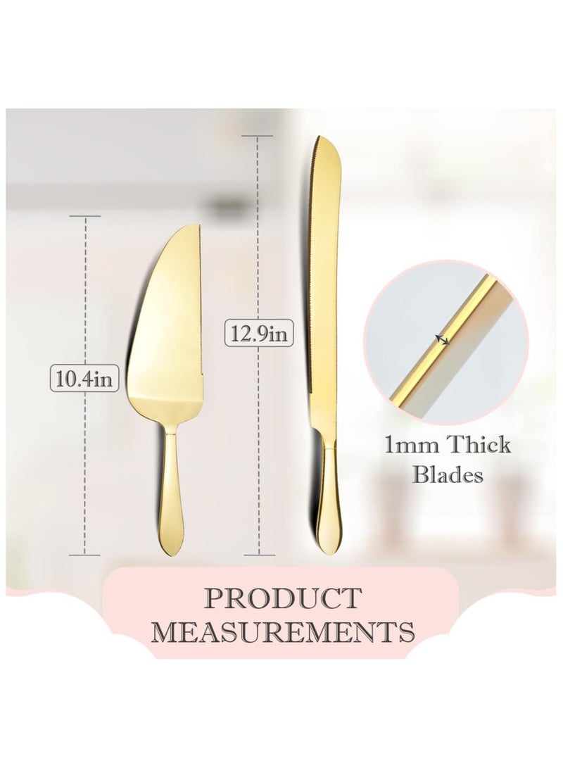 Cake Serving Set Wedding Cake Knife and Server Set Cake Cutting Utensils Stainless Steel Cake Cutter Serrated Cake Knife Professional Dessert Server for Cake Cheese Pie Pizza - Image 2