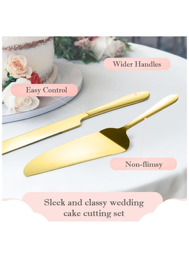 Cake Serving Set Wedding Cake Knife and Server Set Cake Cutting Utensils Stainless Steel Cake Cutter Serrated Cake Knife Professional Dessert Server for Cake Cheese Pie Pizza - Image 3