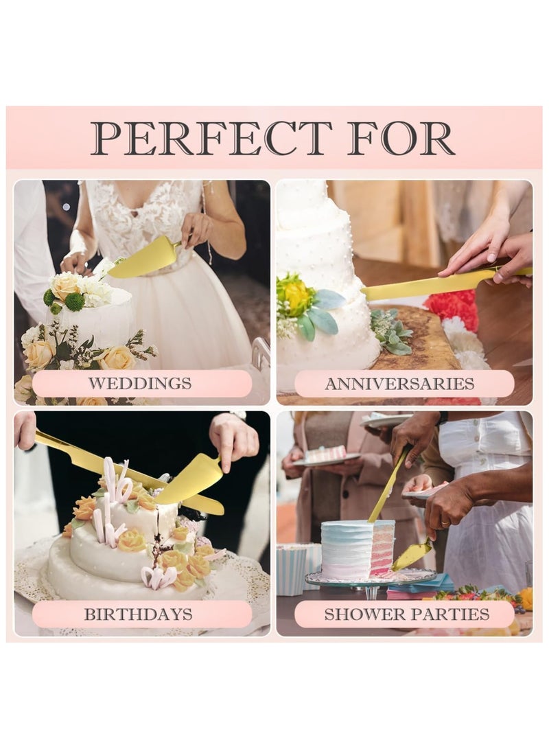 Cake Serving Set Wedding Cake Knife and Server Set Cake Cutting Utensils Stainless Steel Cake Cutter Serrated Cake Knife Professional Dessert Server for Cake Cheese Pie Pizza - Image 5