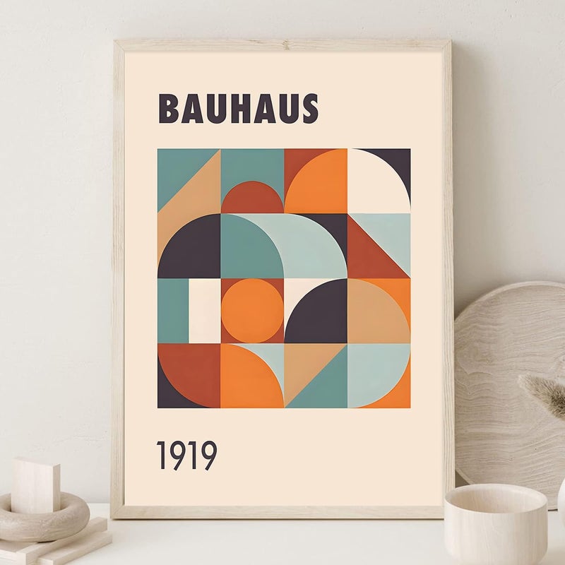 HOME TROVE  Bauhaus Wall Art Mid-century Modern Artwork Geometric Bauhaus Poster Blue Orange Color Block Art Print Geometric Abstract Shapes Wall Art Minimal Art Prints Modern Abstract Wall Art 16x24inch No Frame - Image 5