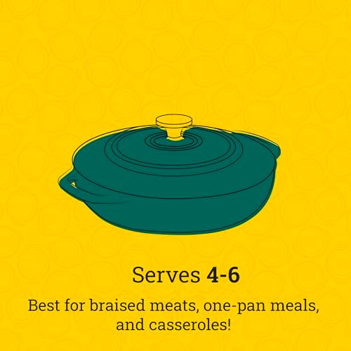 Lodge 3.6 Quart Enameled Cast Iron Covered Casserole with Lid – Dual Handles – Oven Safe up to 500° F or on Stovetop - Use to Marinate, Cook, Bake, Refrigerate and Serve – Lagoon - Image 5