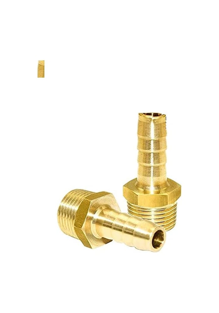 AQ AQSON AQSON Brass Hose Barb Fitting 1/4'' Barb x 3/8" NPT Male Adapter (Pack of 2) - Image 1