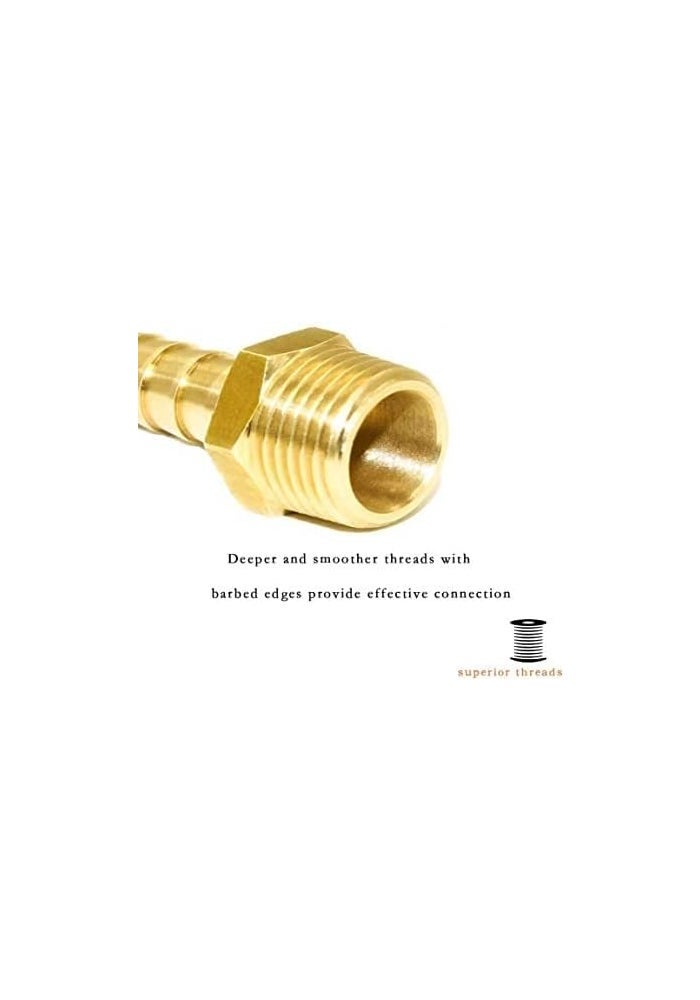 AQ AQSON AQSON Brass Hose Barb Fitting 1/4'' Barb x 3/8" NPT Male Adapter (Pack of 2) - Image 4