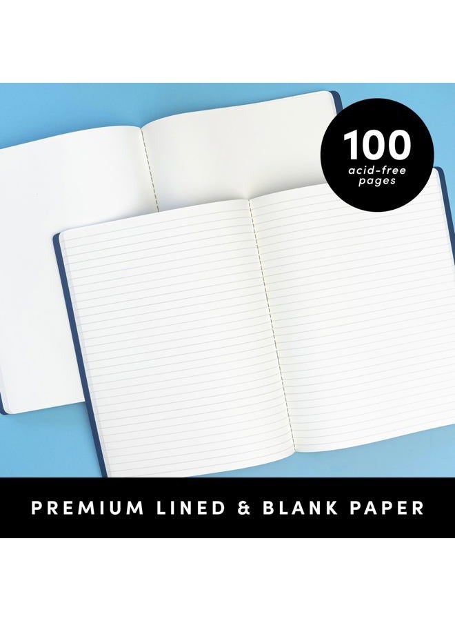 PAPERAGE Soft Cover Blank Journal Notebook, 2 Pack, (Black), 100 Pages, Large 7.5 inches x 9.5 inches, Ideal for Sketch Book, Note Taking & Travel Journal - Image 3