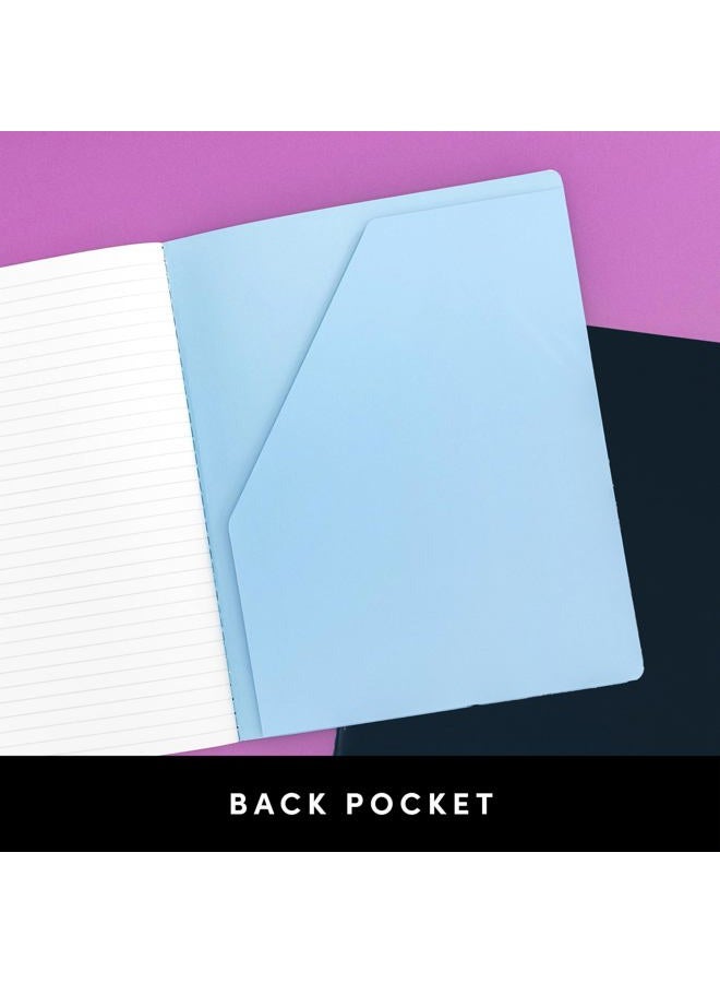 PAPERAGE Soft Cover Blank Journal Notebook, 2 Pack, (Black), 100 Pages, Large 7.5 inches x 9.5 inches, Ideal for Sketch Book, Note Taking & Travel Journal - Image 5