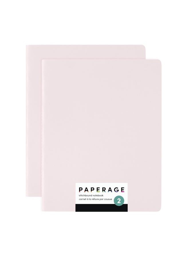 PAPERAGE Soft Cover Blank Journal Notebook, 2 Pack, (Black), 100 Pages, Large 7.5 inches x 9.5 inches, Ideal for Sketch Book, Note Taking & Travel Journal - Image 1