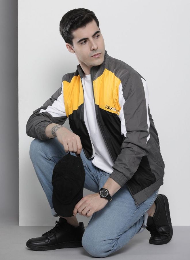The Indian Garage Co Men Regular Fit Printed Round Neck Long Sleeves Windcheater - Image 4
