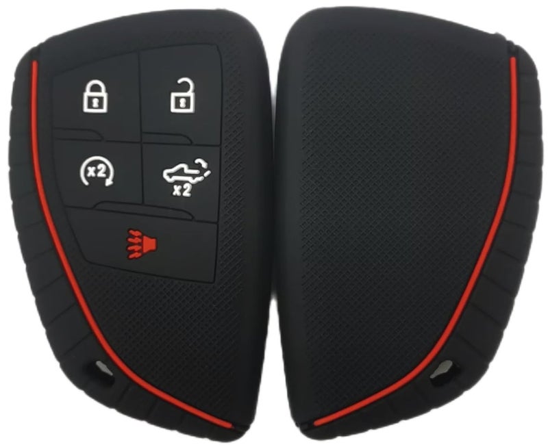 REPROTECTING Silicone Rubber Key Fob Cover Compatible with 2026-2022 Chevy Chevrolet Silverado 1500 GMC Sierra 1500, 2026 2025 2024 Silverado Sierra 2500HD 3500HD (Black/Pink) - Image 2