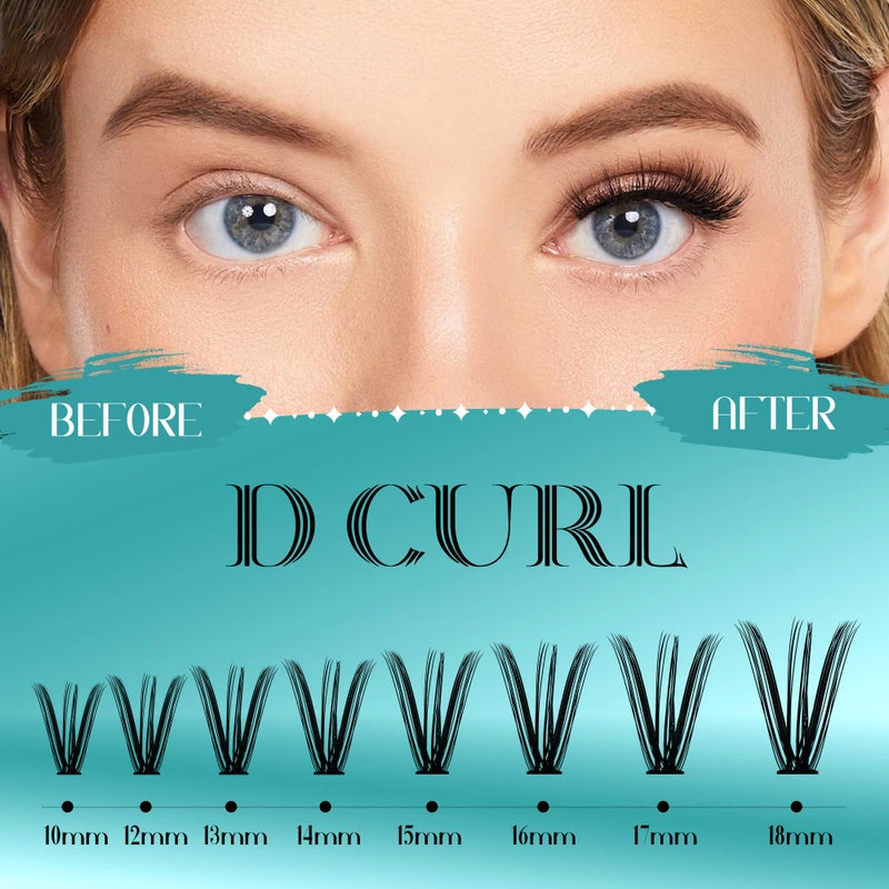 GEMERRY DIY Lash Extension Kit for Beginners 280 PCS Individual Lash Clusters Kit 0.07D 10-18 MIX Eyelash Extension Kit Lash Glue for Eyelash Extensions(200D-0.07D,10-18MIX-KIT) - Image 5