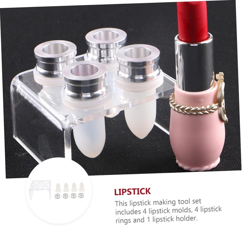 1 Set DIY Lipstick Mould Lip Balm Making Tool Includes Molds Holders for Handmade Lipstick Crafting for Women - Image 4