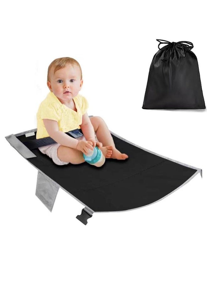 جيه زد اس سرير طائرة JZS للأطفال الصغار، مقعد طائرة محمول، سرير ممتد للأطفال، طائرة سفر لراحة الساق للأطفال أثناء الاستلقاء، أساسيات سفر الطفل للنوم على متن الطائرة (أسود) - Image 1