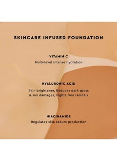 KIRO Daily Dewy Serum Foundation For Face With Hyaluronic Acid Vitamin C Niacinamide Ultralightweight Low To Medium Coverage Foundation For A Natural Skin Finish (Peachy Ivory)  - Image 3
