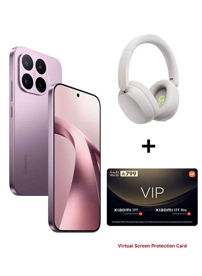 شاومي 17T ثنائي الشريحة + eSIM 5G بنفسجي 12GB RAM 256GB - النسخة العالمية مع هدايا مجانية (سماعات Redmi Neo + بطاقة خدمة VIP افتراضية) - النسخة العالمية - Image 1