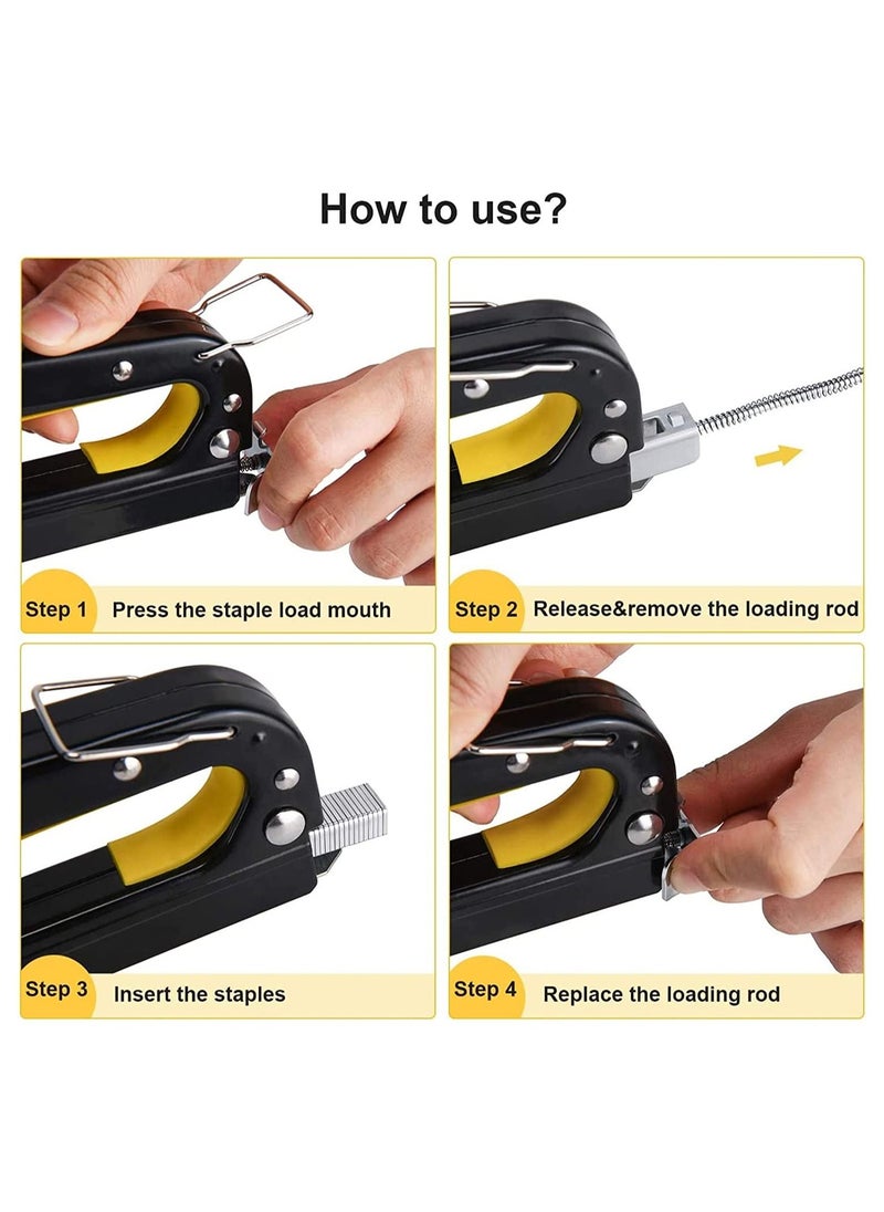 Generic - Heavy Duty 3-in-1 Yellow and Black Staple Gun with 3000 Staples and Stapler Remover - Image 1