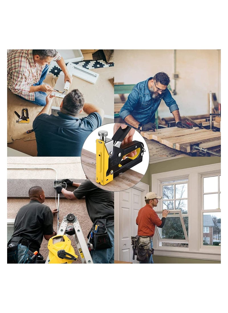 Generic - Heavy Duty 3-in-1 Yellow and Black Staple Gun with 3000 Staples and Stapler Remover - Image 1