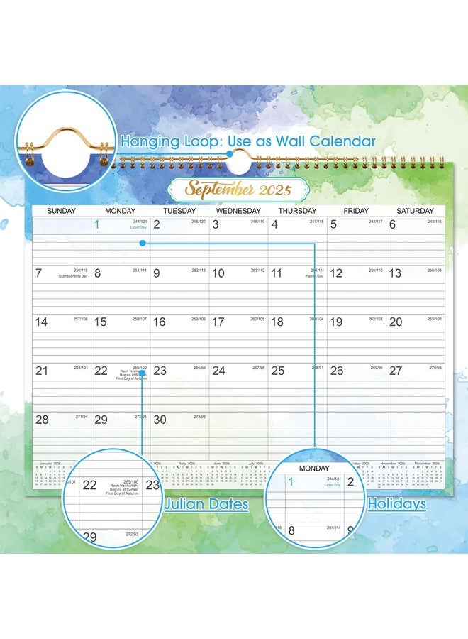 MaaIbok 2025 Wall Calendar - 2025 Calendar, 12 Months Wall Calendar 2025, Jan.2025 - Dec.2025, Monthly Calendar With Julian Date, 15 X 11.5 In, Twin-Wire Binding, Great For Hanging On The Wall, Color Design  - Image 4