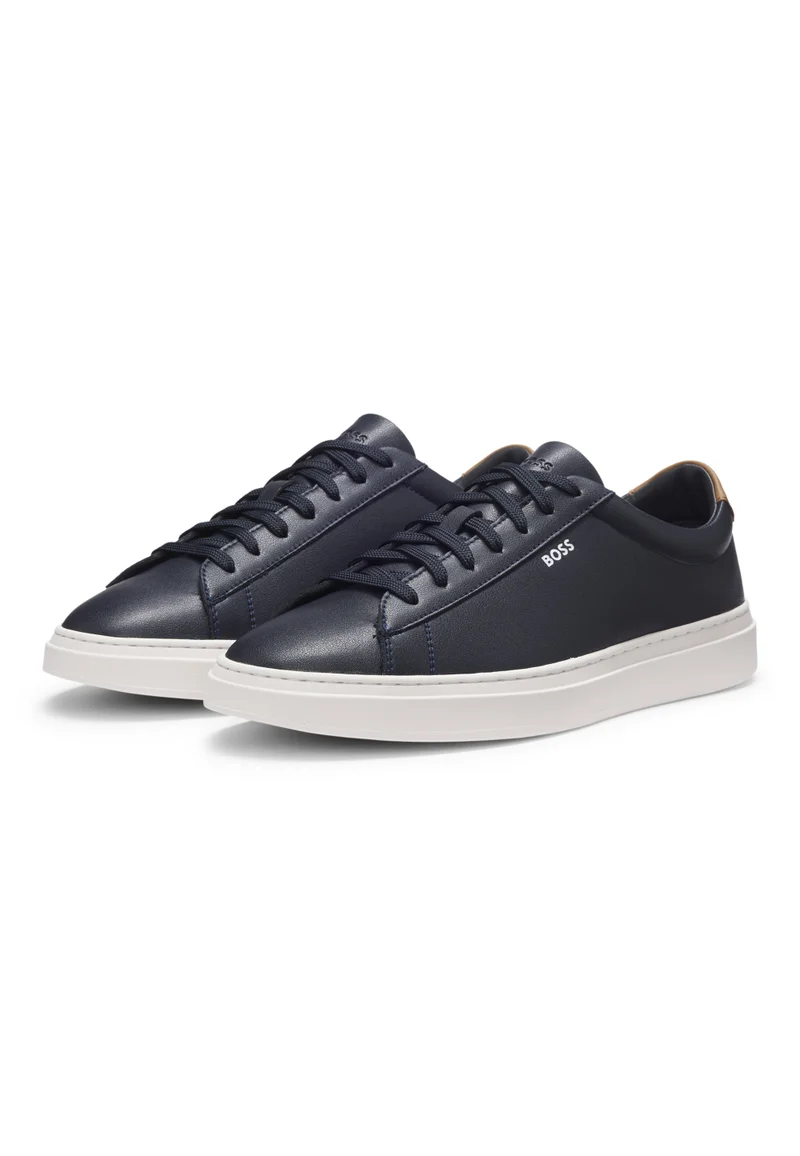 BOSS Leather trainers with rubber sole