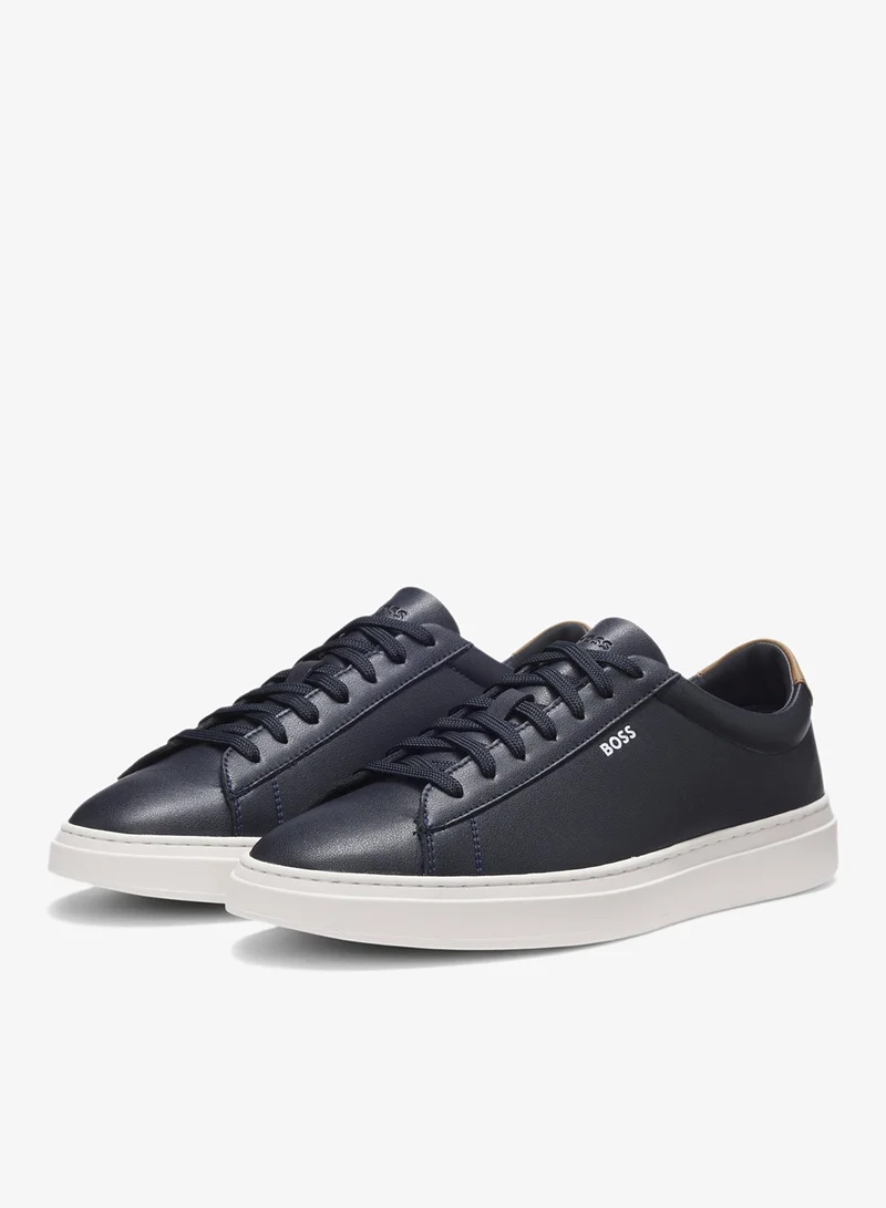 بوس Leather trainers with rubber sole