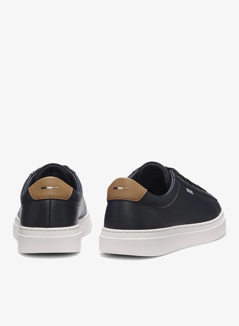 بوس Leather trainers with rubber sole