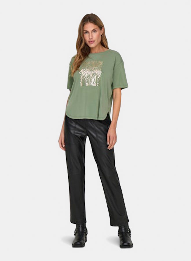 ONLY ONLY Womens Free Life Shortsleeve Botanical Top  - Image 1