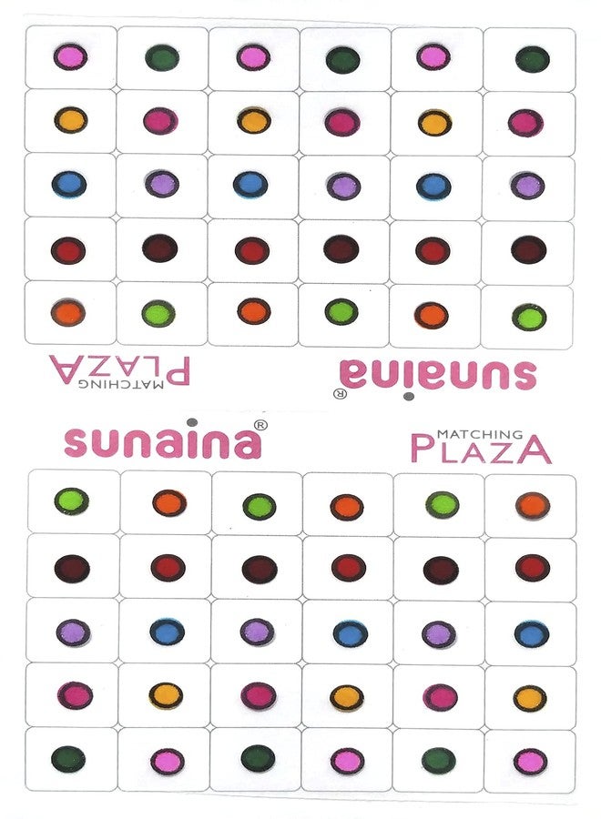 SUNAINA MULTICOLOUR Velvet Round OUTLINE SKETCH Bindi, Kumkum Bindi for Women Ladies (SOS5-5MM, Pack of 180 Bindis Multicolor) - Image 3
