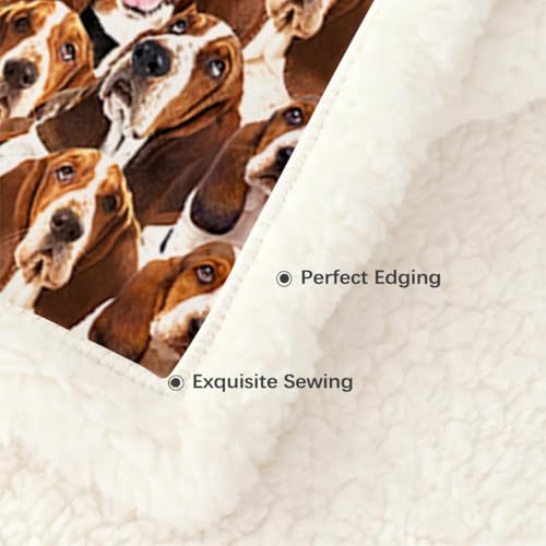 BlessLiving Bassett Hound Blanket Throw Fuzzy Dog Soft Blanket for Kids Girls Adults Women Cute Puppy Fleece Blanket Animal Pattern Sherpa Plush Blanket (50 x 60 Inches) - Image 4