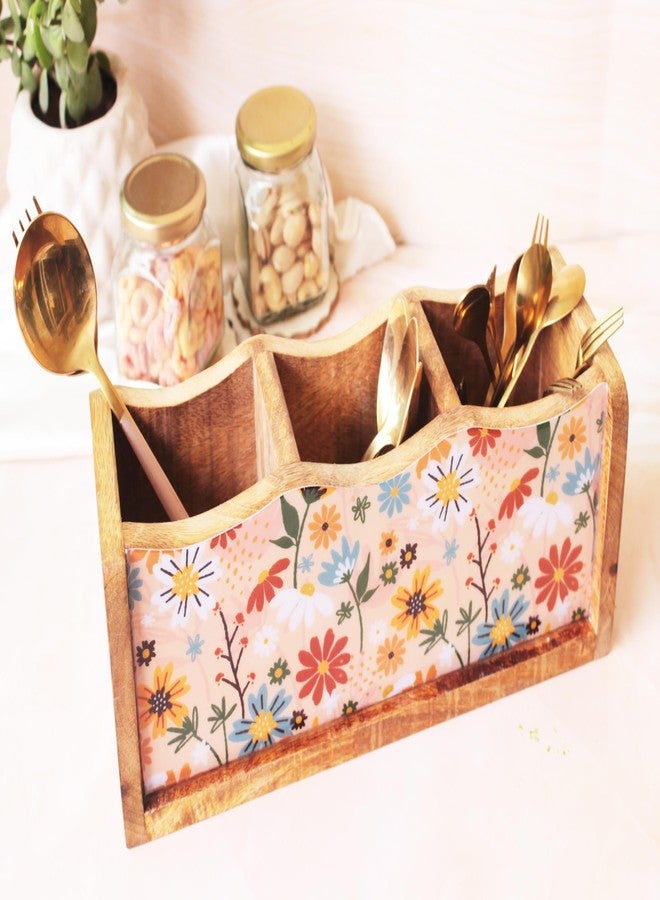 Monstera Hut - Wooden Cutlery Holder| Cutlery Stand For Kitchen | Spoon Holder |Utensil Holder for Kitchen Counter | Wooden Storage Organiser (30 *10*10 cm) - Image 2
