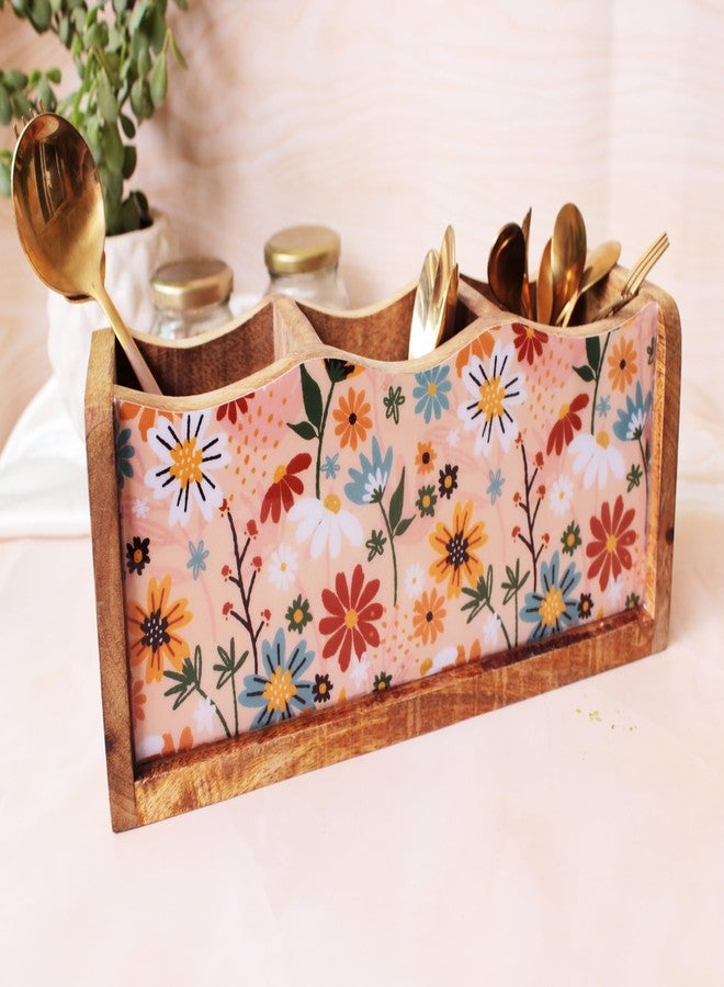 Monstera Hut - Wooden Cutlery Holder| Cutlery Stand For Kitchen | Spoon Holder |Utensil Holder for Kitchen Counter | Wooden Storage Organiser (30 *10*10 cm) - Image 1