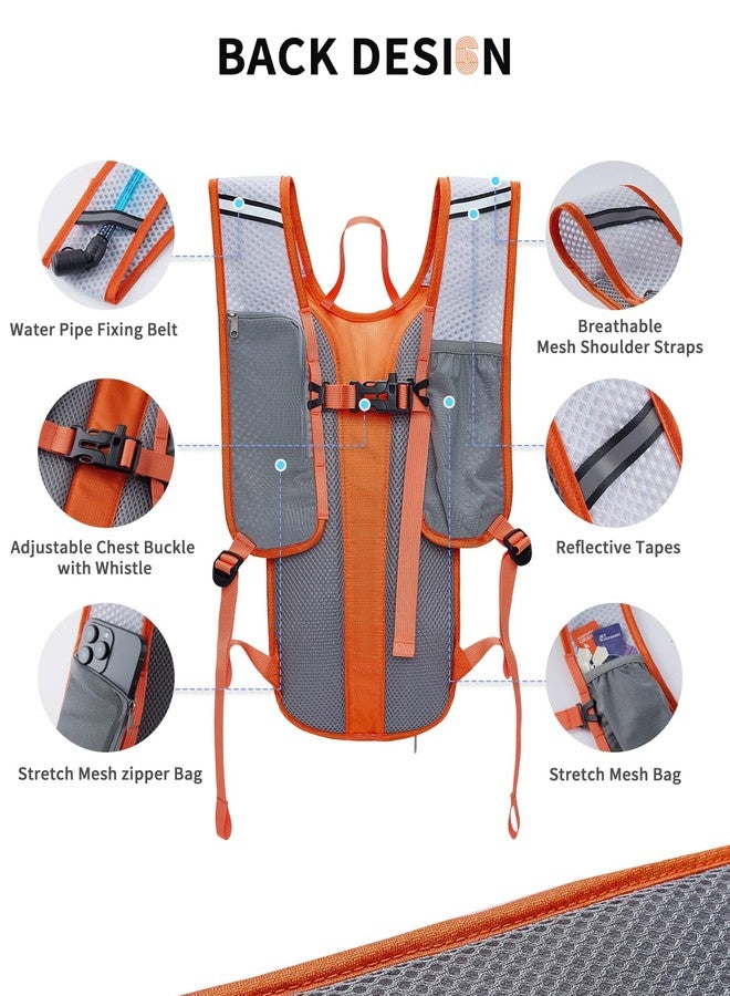 Blue Quartz Hydration Backpack with 2L Water Bladder, Hiking Water Backpack for Women Men, Lightweight Cycling Daypack with Phone Pocket & Helmet Net Bag, Hydration Pack for Biking, Running, Skiing - Image 3