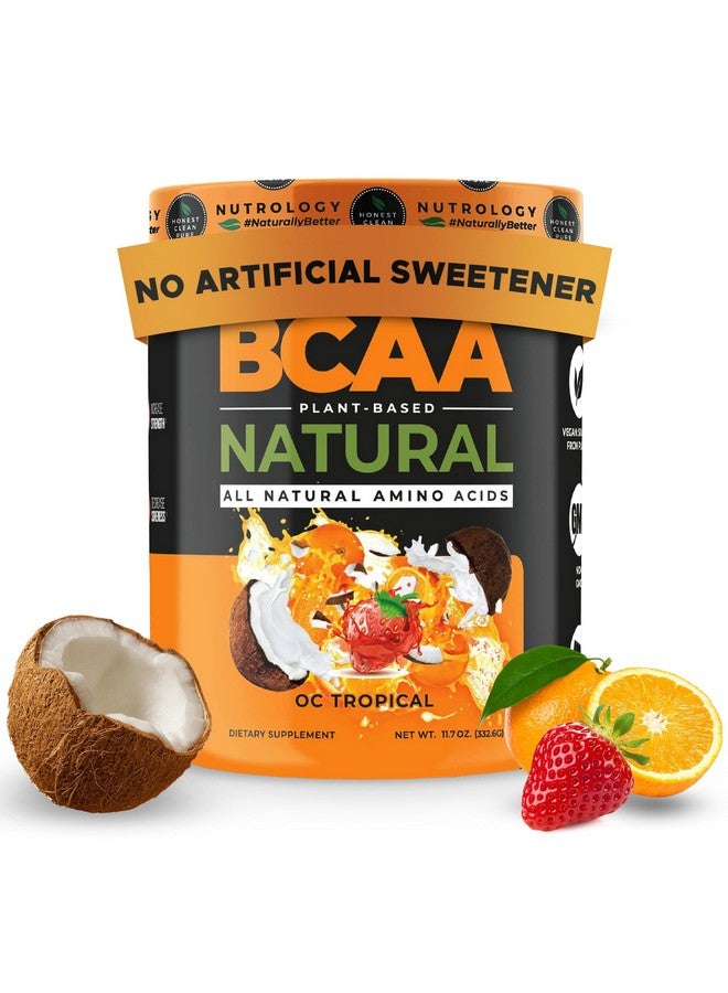 نوترولوجي مسحوق Bcaa الطبيعي النباتي، بنكهة البرتقال وجوز الهند، مسحوق أحماض أمينية محسّن بنسبة 2:1:1، مشروب للتعافي بعد التمرين، مسحوق Bcaa نباتي، خالٍ من الجلوتين، غير معدّل وراثيًا، 30 وجبة - Image 1