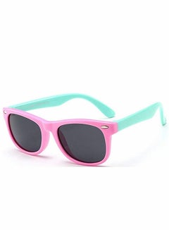 Kids Sunglasses, Rubber Flexible Frame Sunglasses Toddler Eyewears, Polarized Neon for Boys Girls of 3-10 Years Old, Birthday Party Beach Pool Supplies, Pink