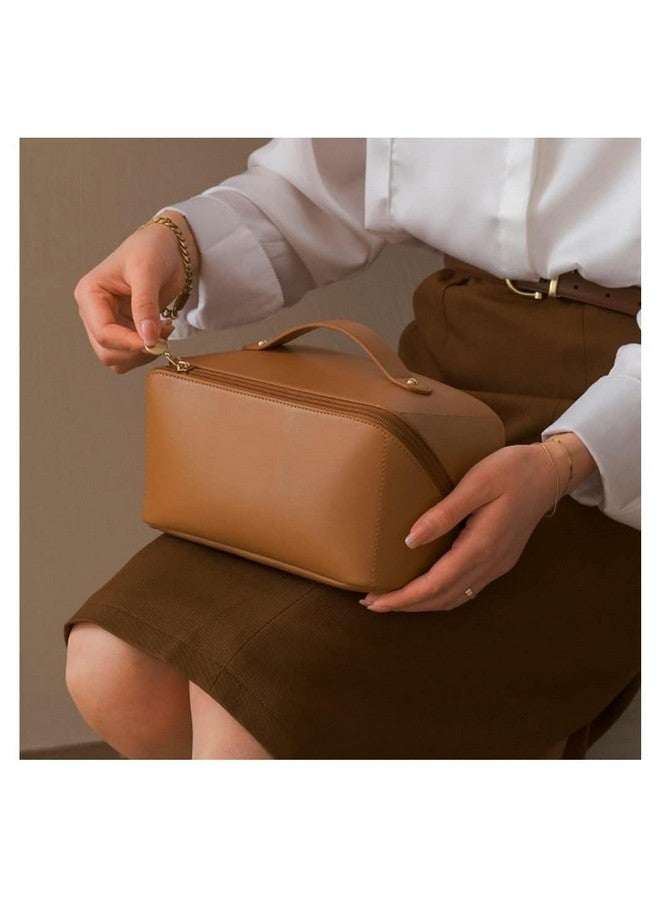 PUSHKH Travel Cosmetic Organizer Bag, Makeup Bag for Women, Portable Toiletry Divider Bag with Brush Zipper Pouch, Multicolor - Image 2